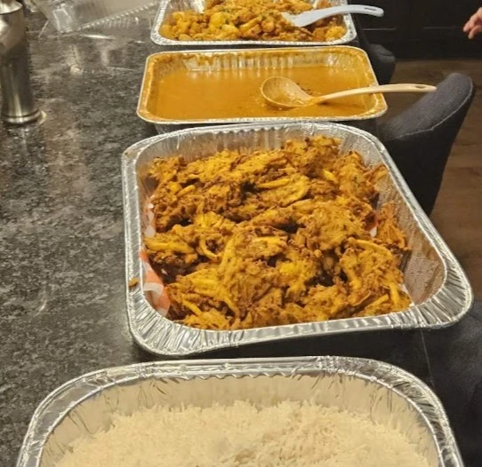 Fresh vegetable display table for catering events