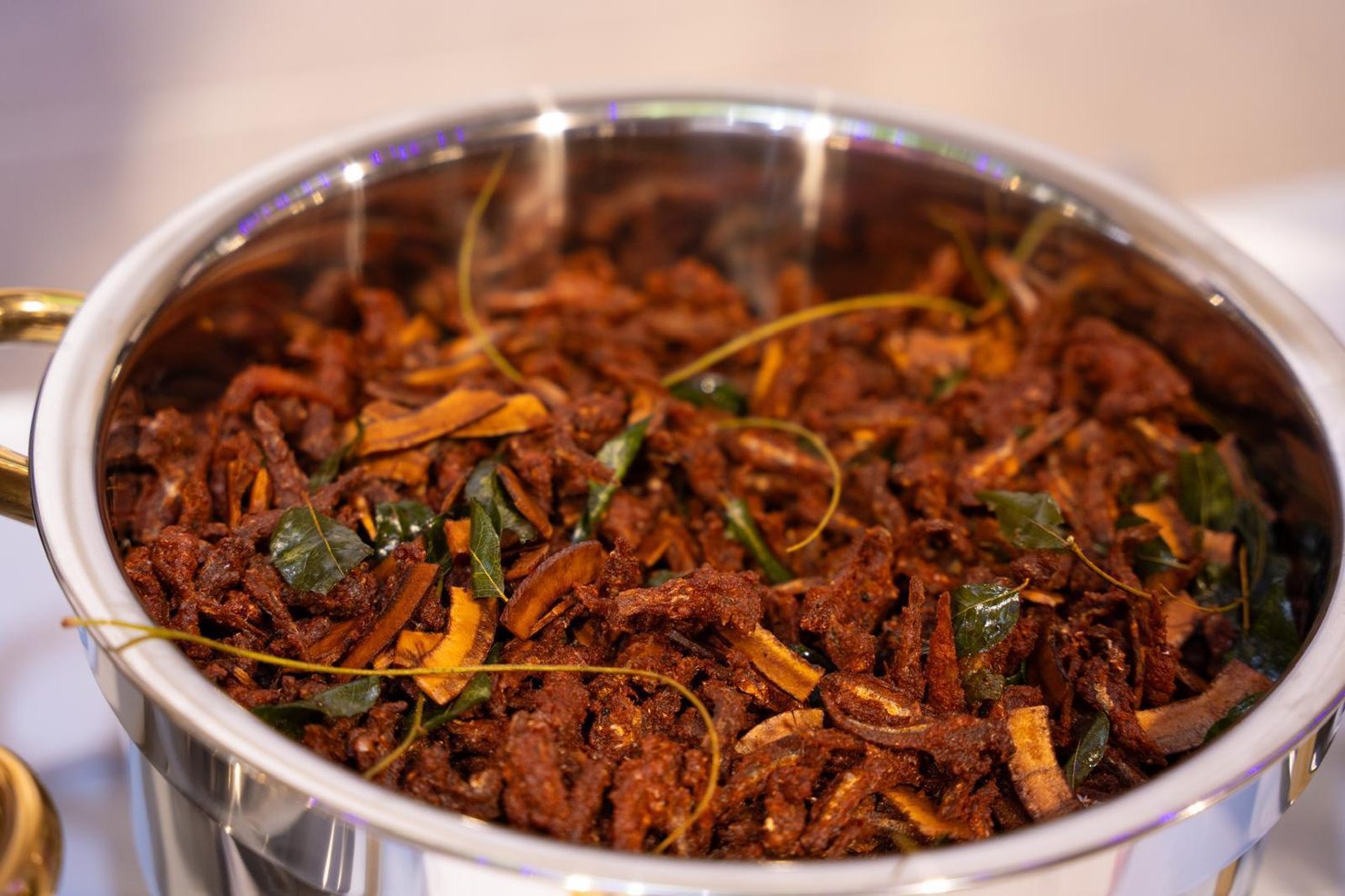 Authentic Kerala cuisine catering tray presentation